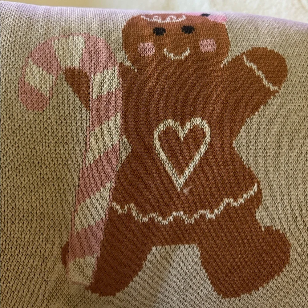 Cupcakes and Cashmere Christmas Gingerbread Man Pillow Large 23